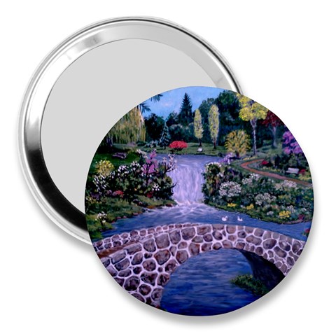 My Garden By Ave Hurley Ah 001 163 Original 1 45mg 3  Handbag Mirror from ArtsNow.com Front