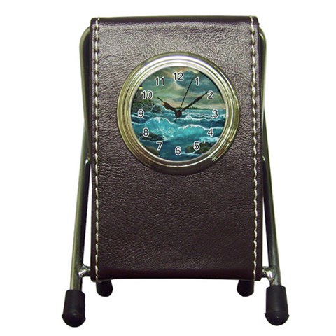 Ah 001 134 Ave Hurley   Hobsons  Lighthouse Pen Holder Desk Clock from ArtsNow.com Front