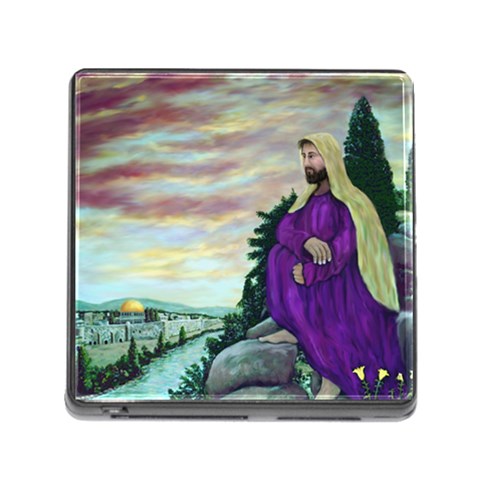 Jesus Looking At The Temple   Ave Hurley  Ah 001 159 Memory Card Reader with Storage (Square) from ArtsNow.com Front