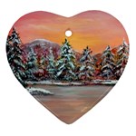 Jane s Winter Sunset by Ave Hurley - Heart Ornament (Two Sides)