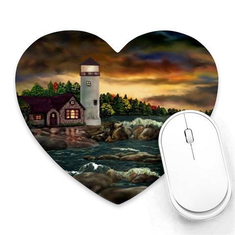 Davids Lighthouse  Ah 001 Cafe Press Mousepad (Heart) from ArtsNow.com Front