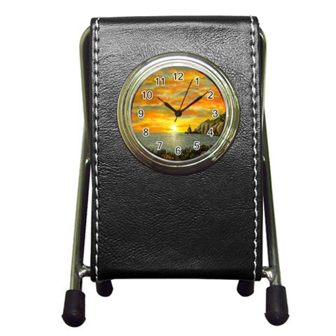Sunset Of Hope  Pen Holder Desk Clock from ArtsNow.com Front