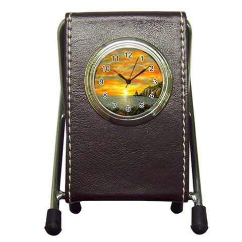Sunset Of Hope  Pen Holder Desk Clock from ArtsNow.com Front