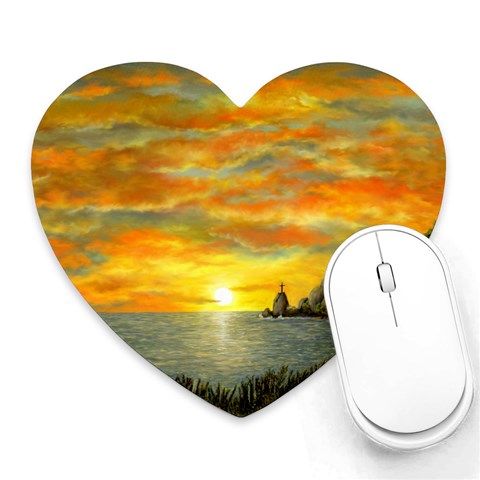 Sunset Of Hope  Mousepad (Heart) from ArtsNow.com Front