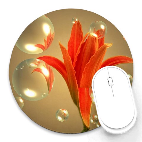 Jd 300 001 Joyce Dickens Almost A Blossom In Bubbles Round Mousepad from ArtsNow.com Front