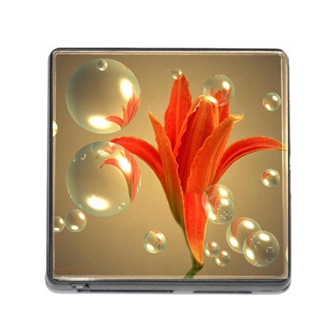 Jd 300 001 Joyce Dickens Almost A Blossom In Bubbles Memory Card Reader with Storage (Square) from ArtsNow.com Front