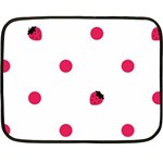 Strawberry Dots Pink Mini Fleece Blanket(Two Sides)
