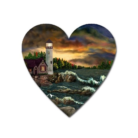 David Bowman Lighthouse Magnet (Heart) from ArtsNow.com Front