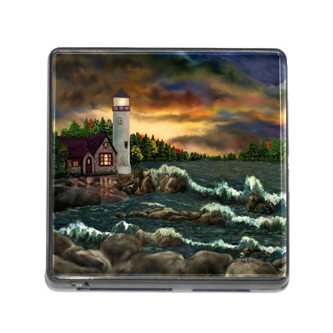 David Bowman Lighthouse Memory Card Reader with Storage (Square) from ArtsNow.com Front