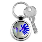 Jd 300 004 Blue Daisy Delight 400x300 Key Chain (Round)