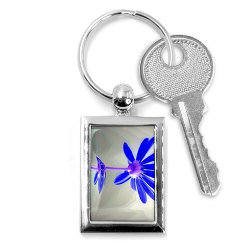 Jd 300 004 Blue Daisy Delight 400x300 Key Chain (Rectangle) from ArtsNow.com Front