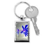 Jd 300 004 Blue Daisy Delight 400x300 Key Chain (Rectangle)