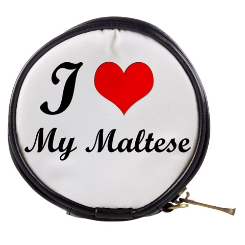 I Love My Maltese Mini Makeup Case from ArtsNow.com Front