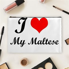 I Love My Maltese Large Makeup Purse from ArtsNow.com Front