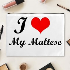 I Love My Maltese Extra Large Makeup Purse from ArtsNow.com Front