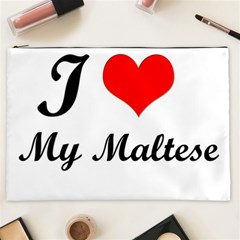 I Love My Maltese Cosmetic Bag (XXL) from ArtsNow.com Front