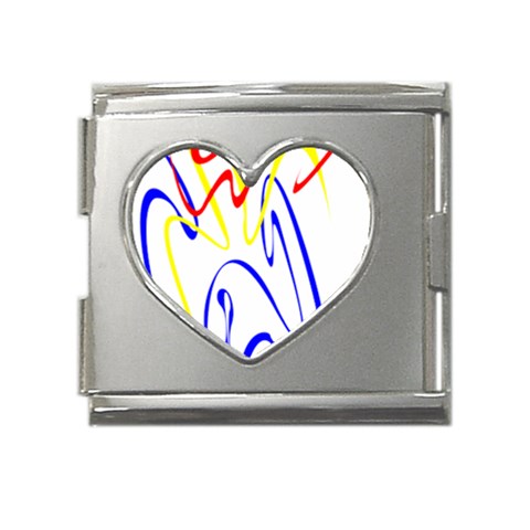 Byr Contour 2 Mega Link Heart Italian Charm (18mm) from ArtsNow.com Front