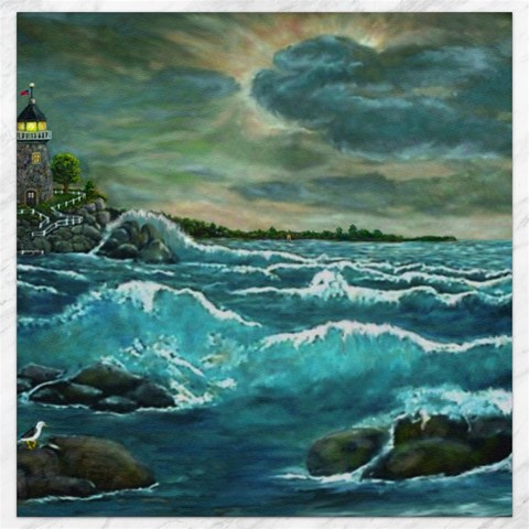 Hobson s  Lighthouse By Ave Hurley 15.2 x15.41  Canvas - 1