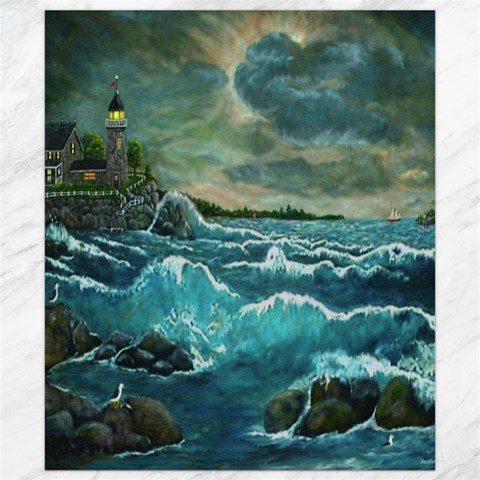 Hobson s Lighthouse by Ave Hurley 8.15 x9.66  Canvas - 1