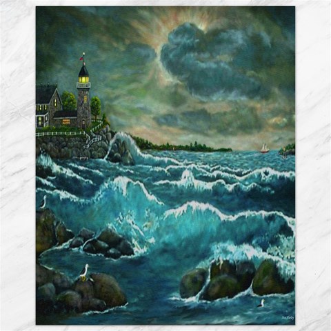 Hobson s Lighthouse by Ave Hurley 10.95 x13.48  Canvas - 1
