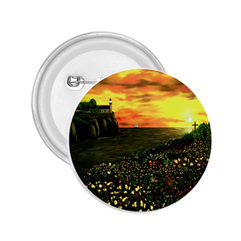 Round Eddies Sunset 2.25  Button from ArtsNow.com Front