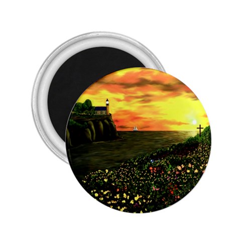 Round Eddies Sunset 2.25  Magnet from ArtsNow.com Front