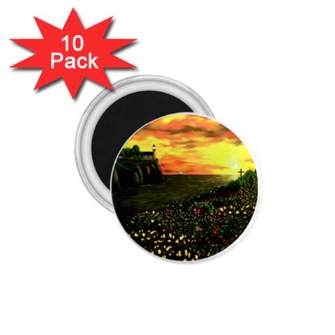 Round Eddies Sunset 1.75  Magnet (10 pack)  from ArtsNow.com Front