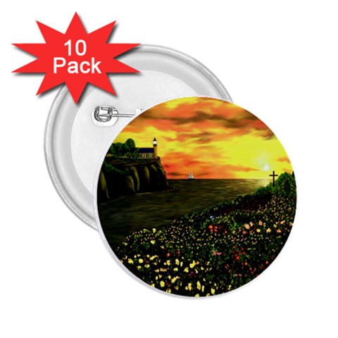 Round Eddies Sunset 2.25  Button (10 pack) from ArtsNow.com Front