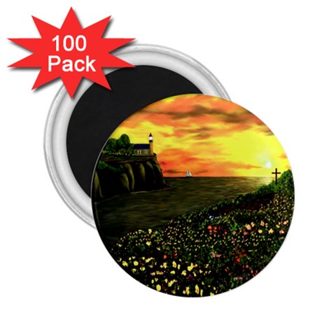 Round Eddies Sunset 2.25  Magnet (100 pack)  from ArtsNow.com Front