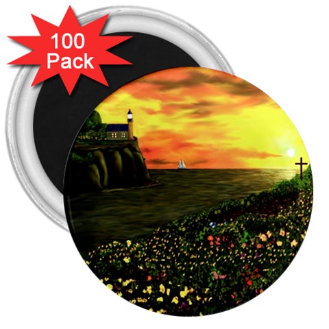 Round Eddies Sunset 3  Magnet (100 pack) from ArtsNow.com Front