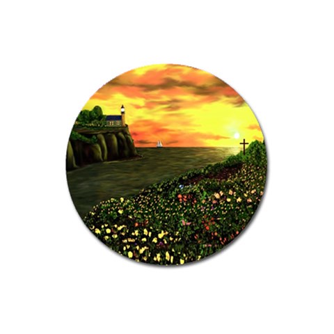 Round Eddies Sunset Magnet 3  (Round) from ArtsNow.com Front