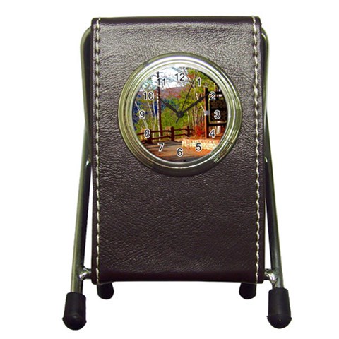 Leo Harrison St Pk  Path 8 Turkey Path Pen Holder Desk Clock from ArtsNow.com Front