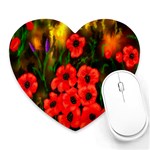 Poppies 3 by  Ave Hurley -  Mousepad (Heart)