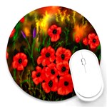 Poppies 3 by  Ave Hurley -  Round Mousepad