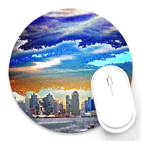 San Diego Skyline Round Mousepad from ArtsNow.com Front