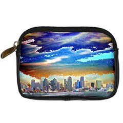 San Diego Skyline Digital Camera Leather Case from ArtsNow.com Front