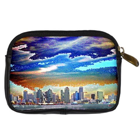 San Diego Skyline Digital Camera Leather Case from ArtsNow.com Back