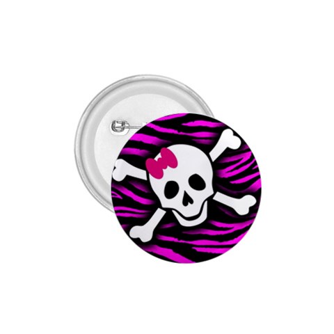 Pink Zebra Skull 1.75  Button from ArtsNow.com Front
