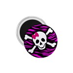 Pink Zebra Skull 1.75  Magnet