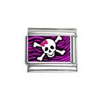 Pink Zebra Skull Italian Charm (9mm)