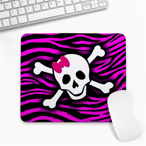Pink Zebra Skull Large Mousepad from ArtsNow.com Front
