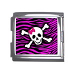 Pink Zebra Skull Mega Link Italian Charm (18mm)