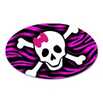 Pink Zebra Skull Magnet (Oval)