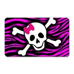 Pink Zebra Skull Magnet (Rectangular)