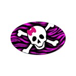 Pink Zebra Skull Sticker Oval (100 pack)