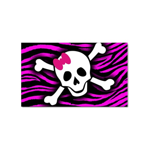 Pink Zebra Skull Sticker Rectangular (10 pack) from ArtsNow.com Front