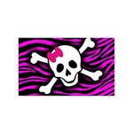 Pink Zebra Skull Sticker Rectangular (10 pack)