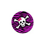 Pink Zebra Skull Golf Ball Marker (10 pack)