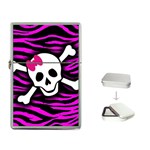 Pink Zebra Skull Flip Top Lighter
