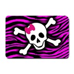 Pink Zebra Skull Small Doormat